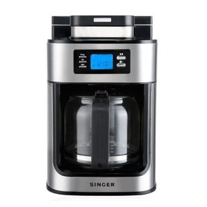 SINGER 293200 Cafetière programmable avec broyeur à café intégré - Inox SINGER 293200 Cafetière programmable avec broyeur à café intégré - Inox