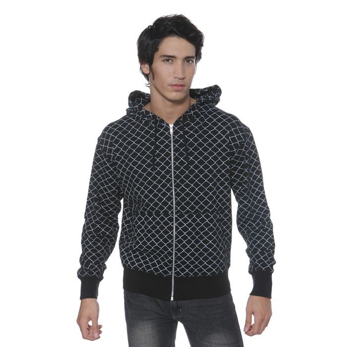 Vêtement homme  sweat à capuche, fermeture zippée, manches longues