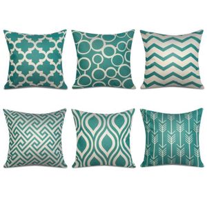 HOUSSE DE COUSSIN Top Finel 6 Pcs Housses de Coussin Coton Lin Carré