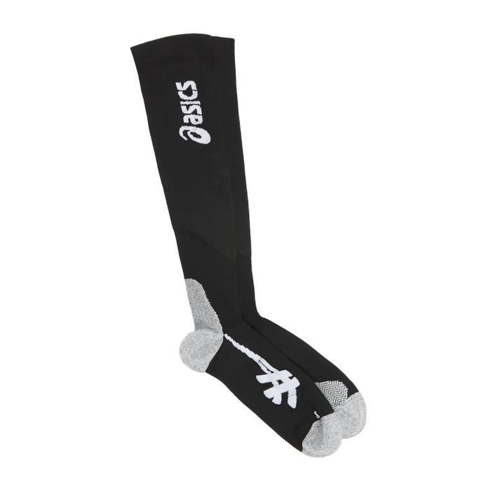 ASICS Chaussettes Running Compression - Mixte - Noir et gris