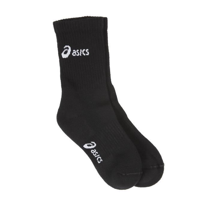 ASICS Lot de 3 Paires de Chaussettes Running Crew - Mixte - Noir