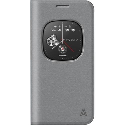 ANYMODE Etui à rabat à zone transparente pour Samsung Galaxy S6 G920 - Gris