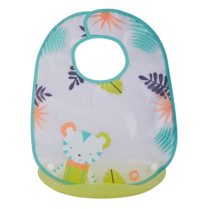 Bavoir Textile + Ramasse miettes plastiques - Jungle Vibes Jungle Vibes