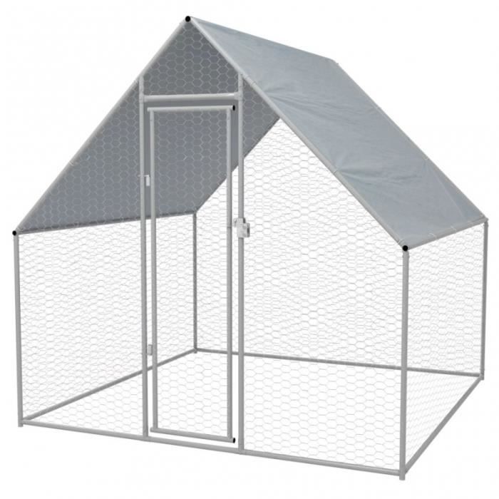 Poulailler En Acier Galvanisé 2x2x2m Cs1704941