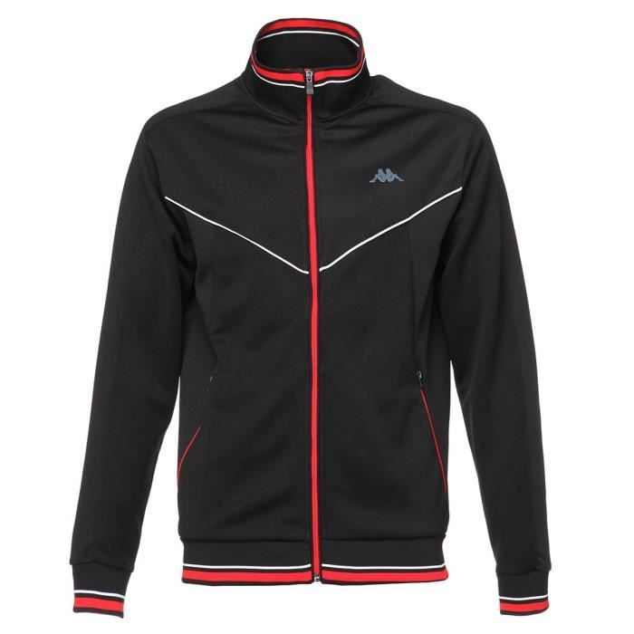KAPPA Sweat-shirt Krivers - Homme - Noir et rouge
