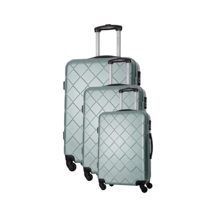 BAG STONE Set de 3 Valises 4 roues S/M/L Vert Lewis