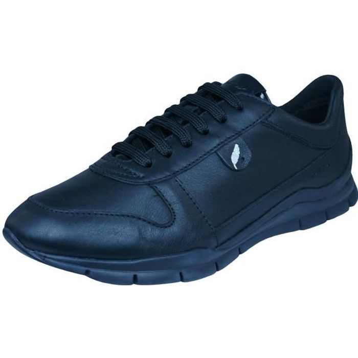 GEOX Baskets Cuir Noir Femme