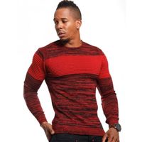 PULL Pull homme chiné rouge PULL Pull homme chiné rouge