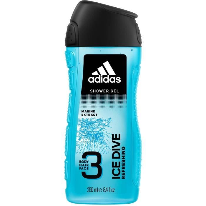 ADIDAS Gel douche Ice Dive - Corps Cheveux Visage - 250 ml