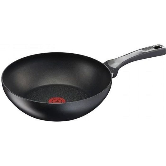TEFAL Poêle wok Expertise + livre de recettes téléchargeable - 28 cm - Noir