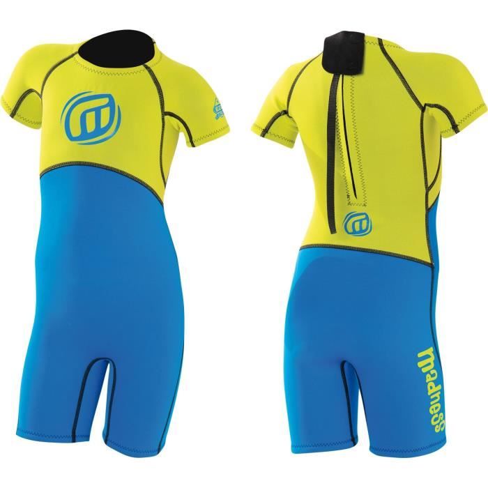 MADNESS Shorty néoprène 2/2 Evolution - Bébé mixte - Bleu et jaune