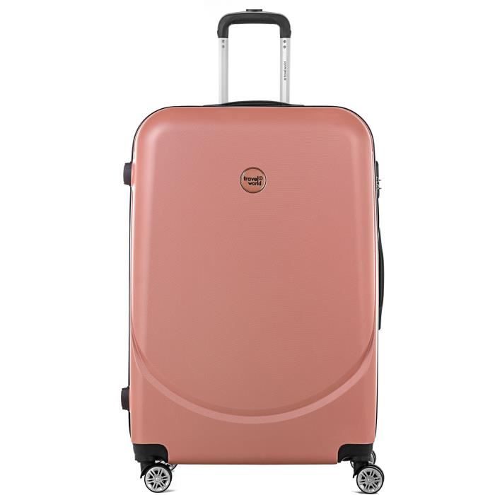 TRAVEL WORLD Trolley Case XXL 80cm avec 4 roues Or Rose