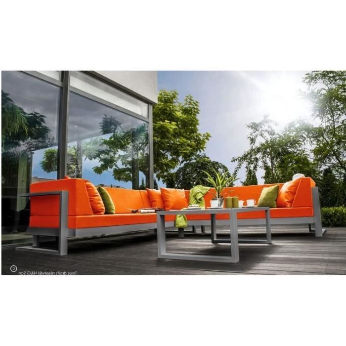 SALON DE JARDIN 6 PLACES ANGLE DROITE TOSCANE GRIS ALU ORANGE NON ... SALON DE JARDIN 6 PLACES ANGLE DROITE TOSCANE GRIS ALU ORANGE NON ...
