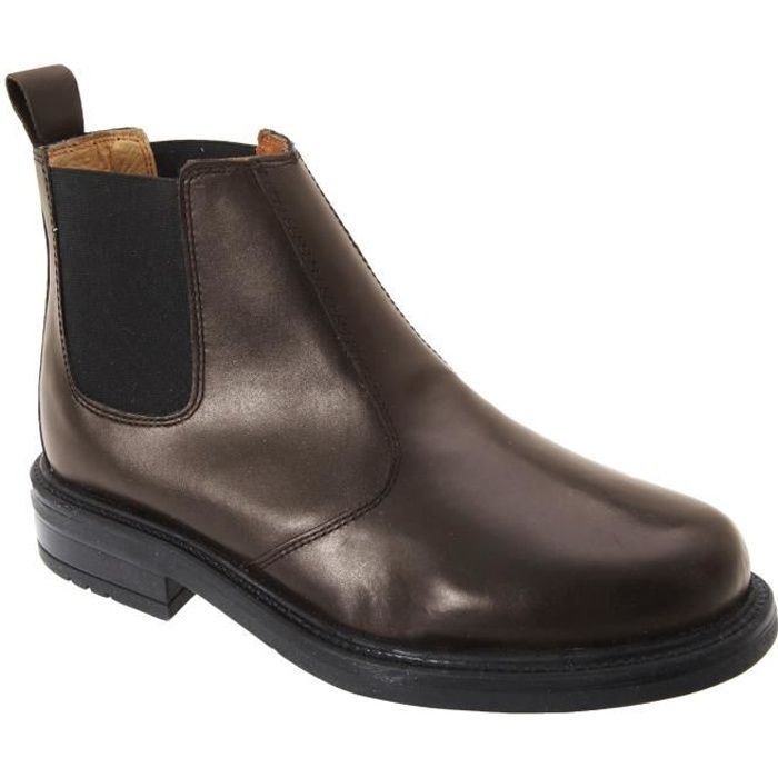Roamers noir Chelsea En Marron Homme Bottines Cuir 4Yx48wrqp