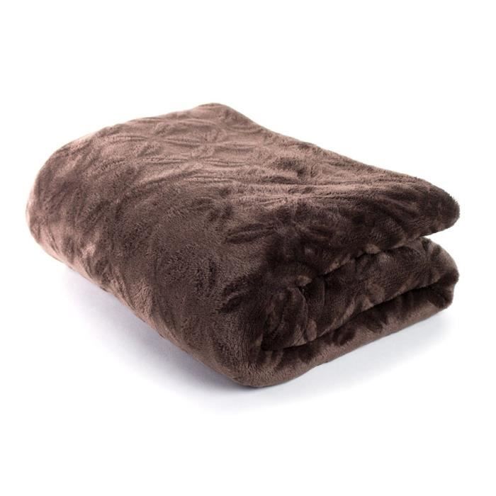 ANDORA Plaid Kassidy - 130x160 cm - Chocolat - 100% polyester
