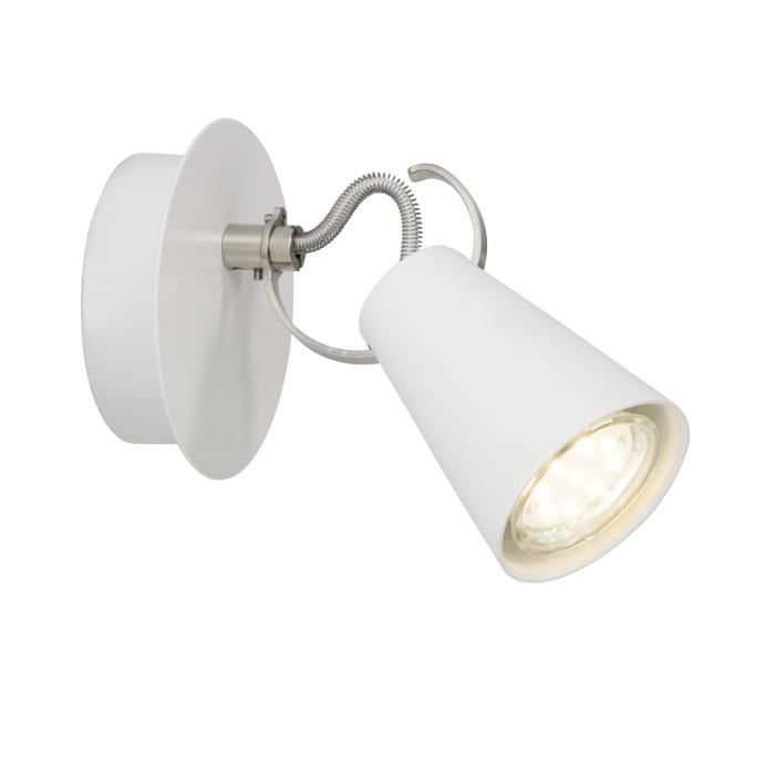 SASO Spot patère métal - 17x10cm - Blanc / imitation bois