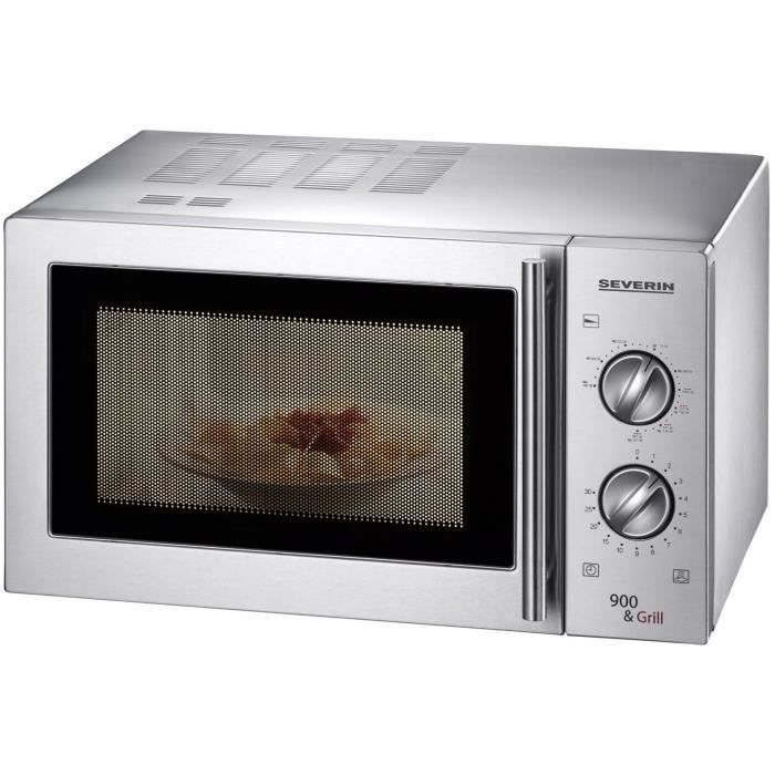 SEVERIN 7849 - Micro-ondes - 23 L - 900 W - Grill 1000 W - Diamètre plateau 27 cm - Inox brossé