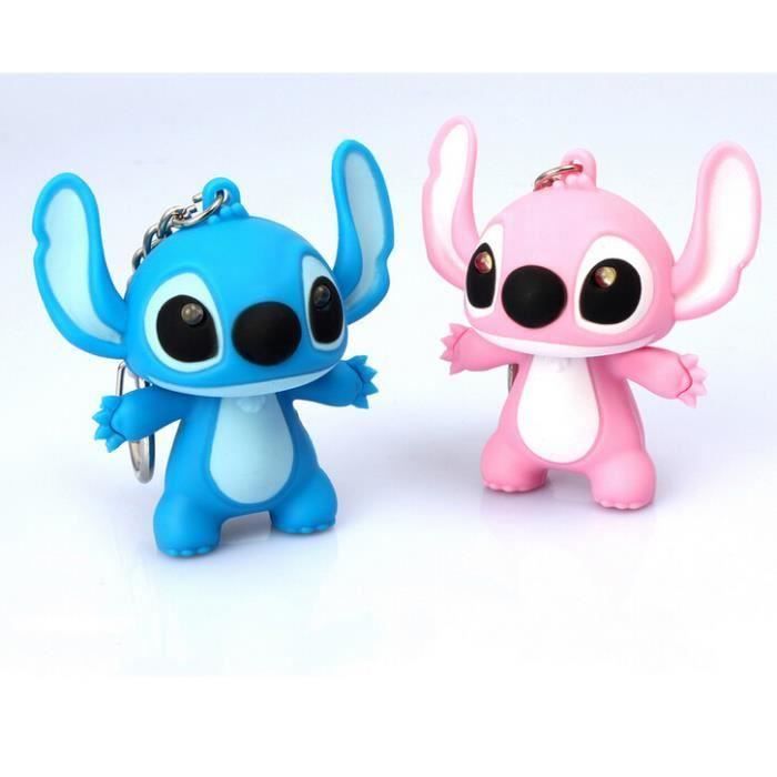 2 pcs 5 5 CM Lilo Stitch  Porte  cl s  LED et son 