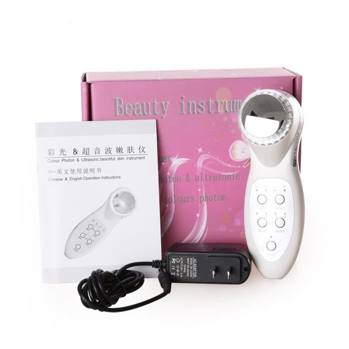 Portable ultrasons visage masseur 1 mhz 7 led3