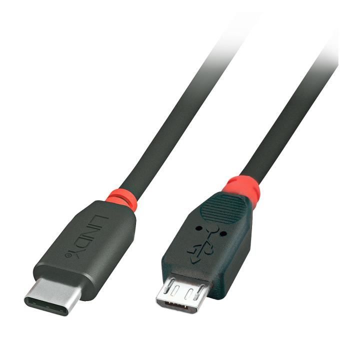 LINDY Câble USB 2.0 Premium - Type C/micro B - 0,5m