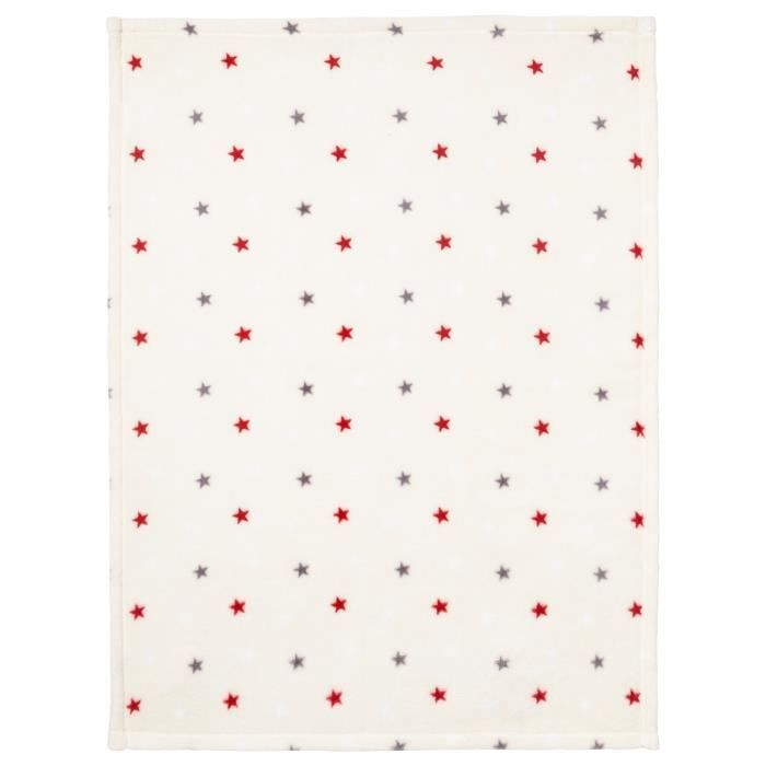 BABYCALIN Couverture flanelle 100% polyester - Étoile multicolore - 75 x 100 cm