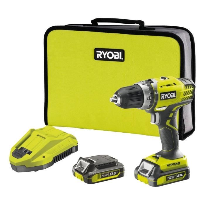 RYOBI Perceuse-visseuse compacte 14,4 V avec 2 batteries lithium