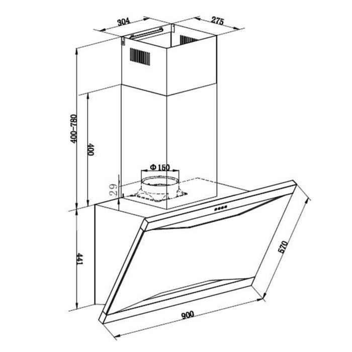 Klarstein Masur - Hotte aspirante acier inoxydable4