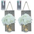 2pc Guirlande Jar Sghakiutyy6187 Led Décor Mason Decor Vase Murale Home Applique Lumineuse Rustique Avec XZkiPu