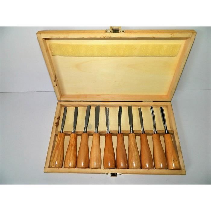 10 Ciseaux gouges à bois avec boîte de rangement sculpteur Outils Sculpture Achat / Vente kit 10 Ciseaux gouges à bois avec boîte de rangement sculpteur Outils Sculpture Achat / Vente kit