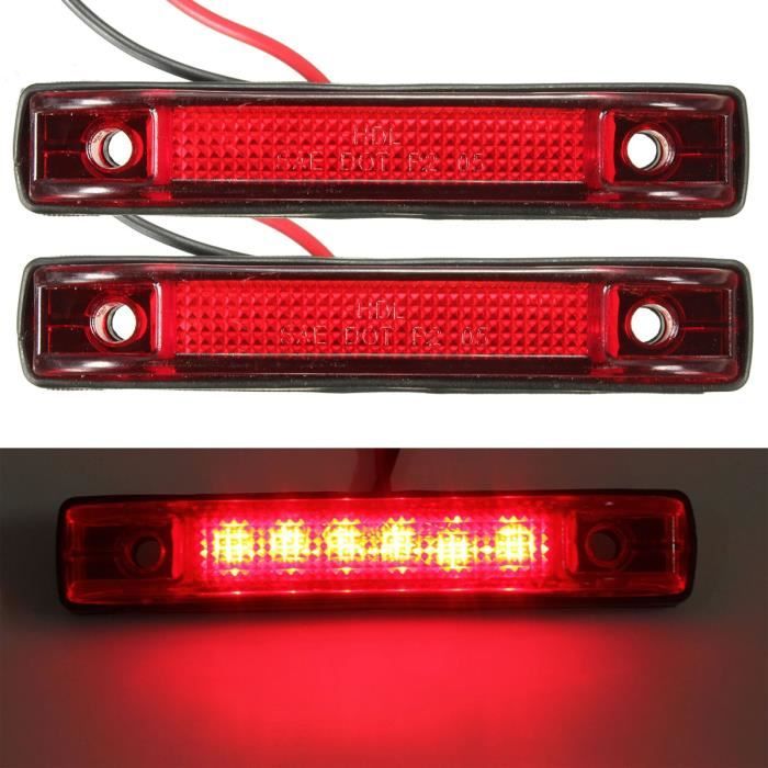 Camion Voyant Led Feux 12v L’interrupteur Position Remorque 6 Rouge 2pcs Lampe hrsdtQ