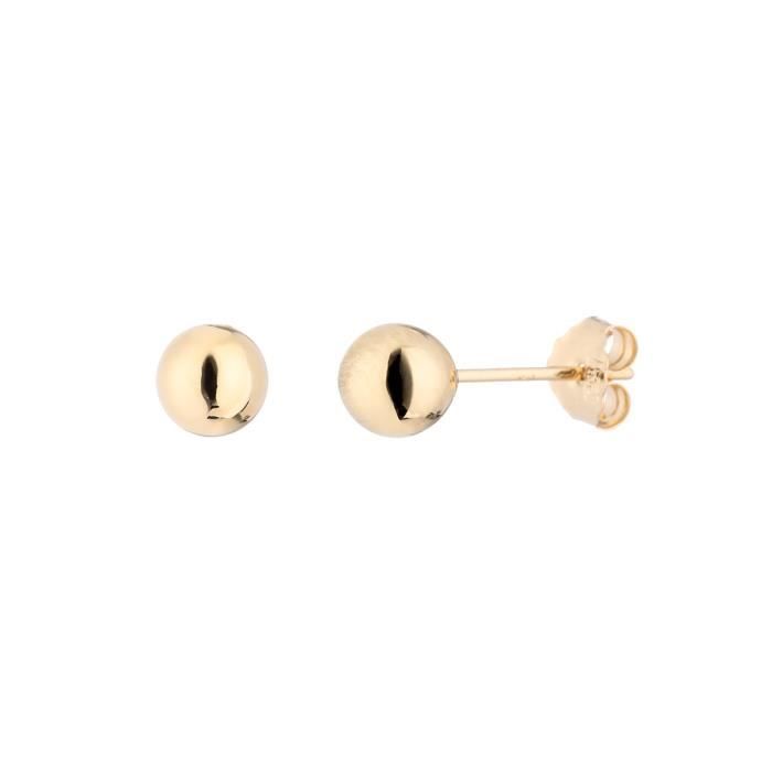 MONPLAISIR Boucles d'Oreilles Plaqué Or Boules