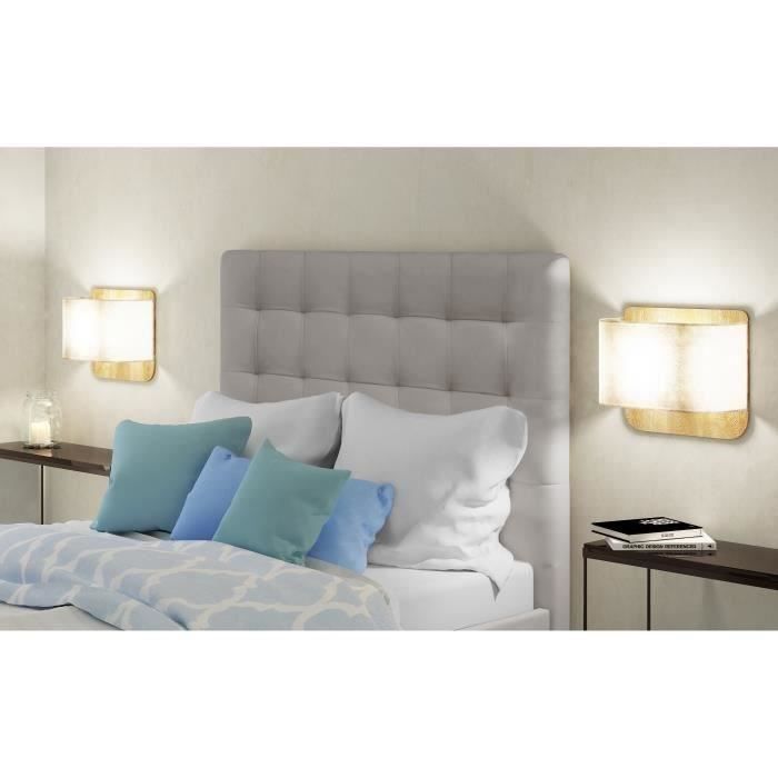 FINLANDEK Tête de lit capitonnée MUSTA style contemporain - Simili taupe - L 140 cm