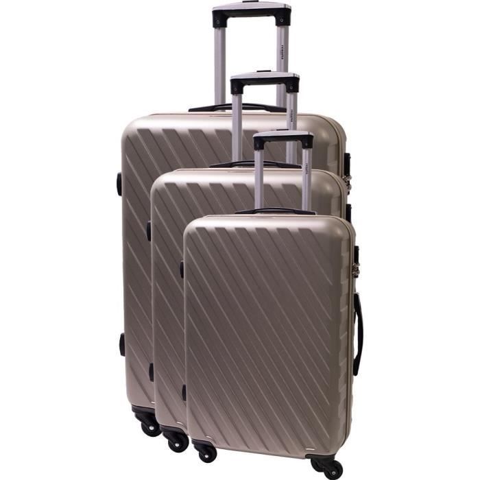 HATCHER Set de 3 Valises 4 Roues S/M/L Or