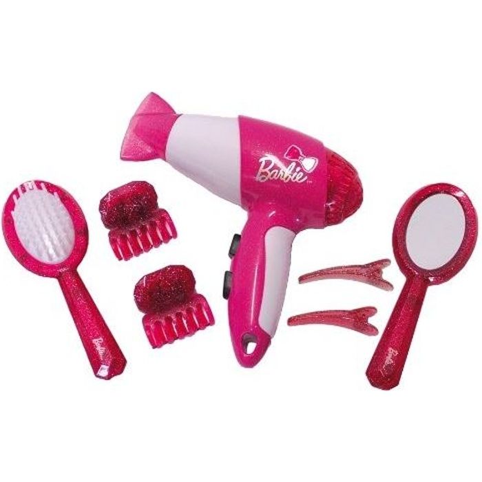BARBIE - Set de coiffure avec sèche-cheveux 7 pièces
