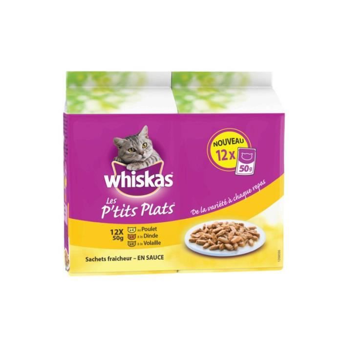 WHISKAS Viande blanche - pour chat - 12X50G