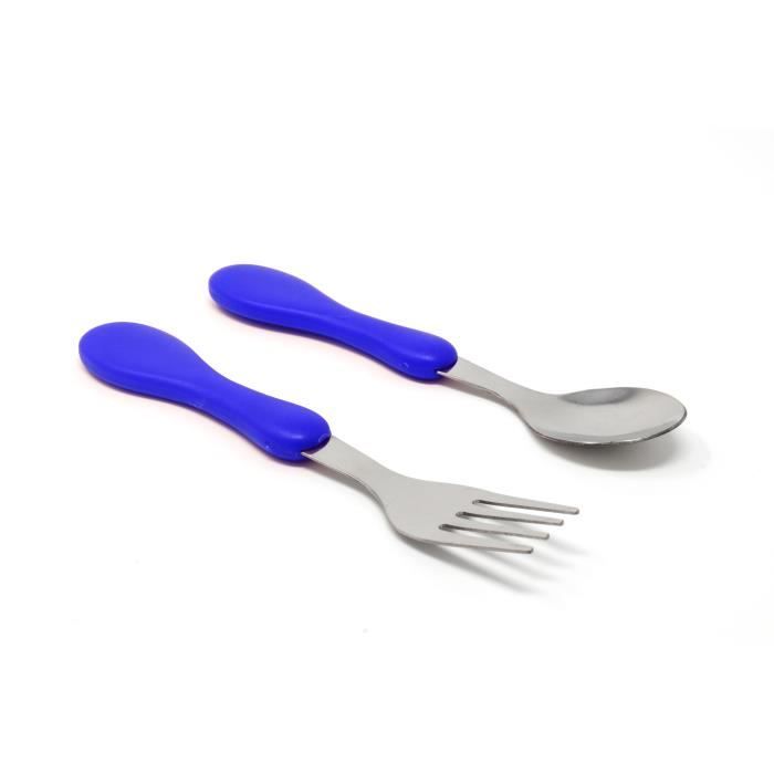 Bebe Puericulture Couverts Badabulle Cuillere Et Fourchette Bebe Bleu Genesis Gs Com