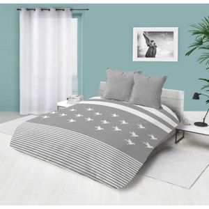 Couette imprimee 220x240 gris - Achat / Vente pas cher