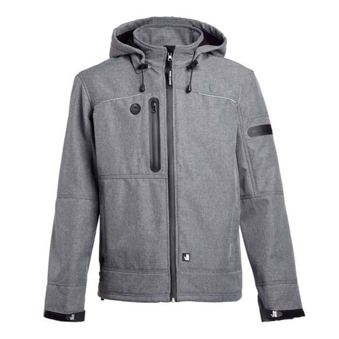 NORTH WAYS Veste Softshell Flores - Mixte - Gris Chiné / Noir