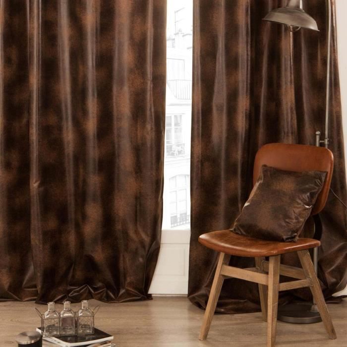 Rideau à œillets 140x260cm imitation cuir marron - Achat / Vente ... Rideau à œillets 140x260cm imitation cuir marron - Achat / Vente ...