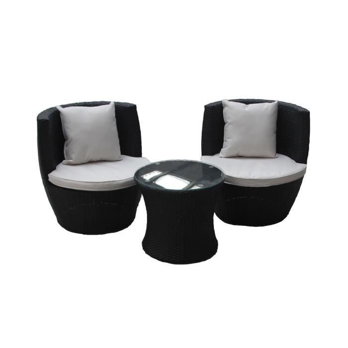 Ensemble salon de jardin - 2 chaises empilables avec table - aspect ... Ensemble salon de jardin - 2 chaises empilables avec table - aspect ...