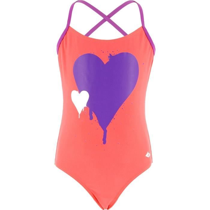 ATHLITECH Maillot de bain de piscine 1 pièce Saphir - Femme - Corail