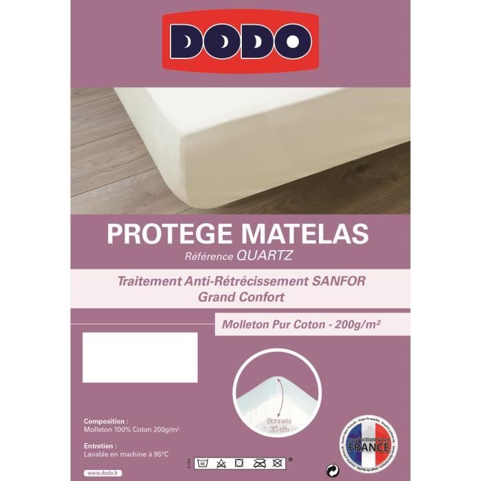 Protège matelas DODO 140x190cm   Composition  molleton 100% coton