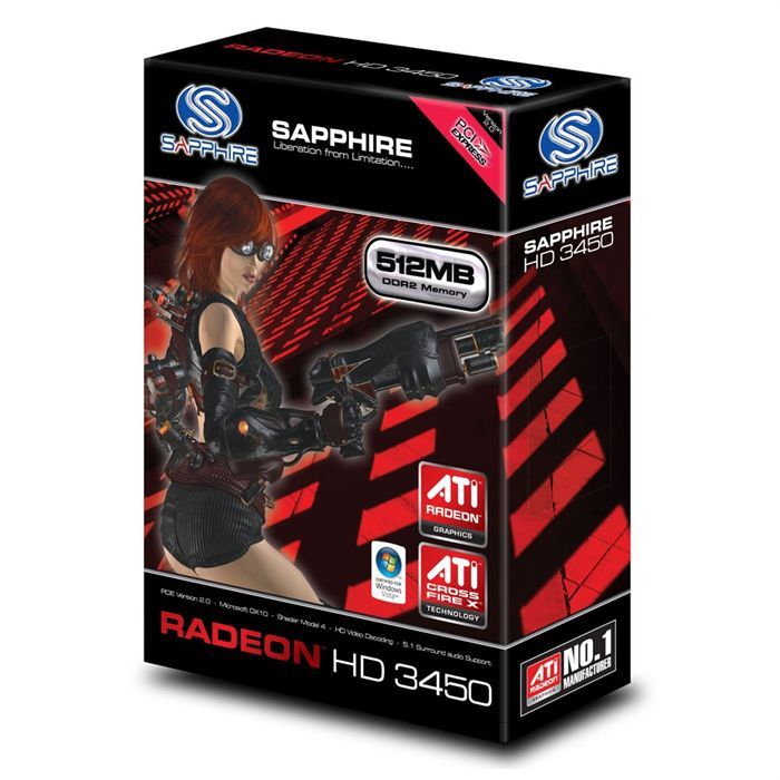 512 Mo GDDR2 AGP   Carte graphique ATI Radeon HD 3450   Mémoire 512