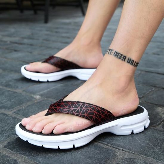 Sandale homme chaussures Moccasins Classique De Marque De Slip-on Antidérapant Cool Tong Loisirs Rouge Rouge - Achat / Vente slip-on Sandale homme chaussures Moccasins Classique De Marque De Slip-on Antidérapant Cool Tong Loisirs Rouge Rouge - Achat / Vente slip-on