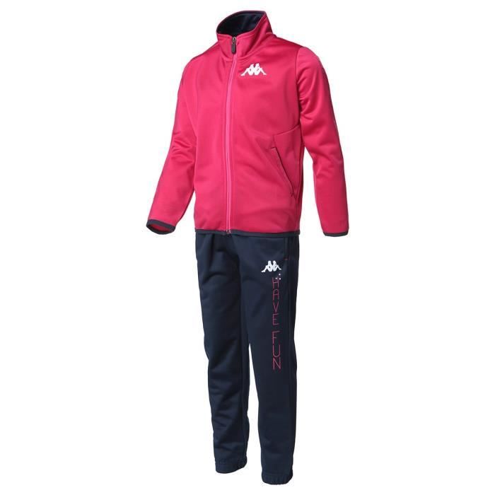 KAPPA Survêtement Aoyak TKS - Enfant Fille - Rose Fuchsia et Bleu Marine