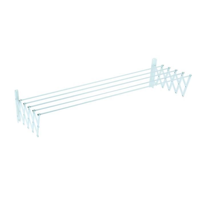 SAUVIC Séchoir à linge extensible plastifié 80 cm - Blanc