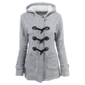 Blouson à Bouton Jacket Femmes Veste Manches Capuche Corne Manteaux xHABp