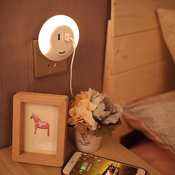 Qxh70815086 Contrôle D'induction Lumière Usb Chevet Lampe Double Chargeur Led 109 De Nuit 5jRL3q4A