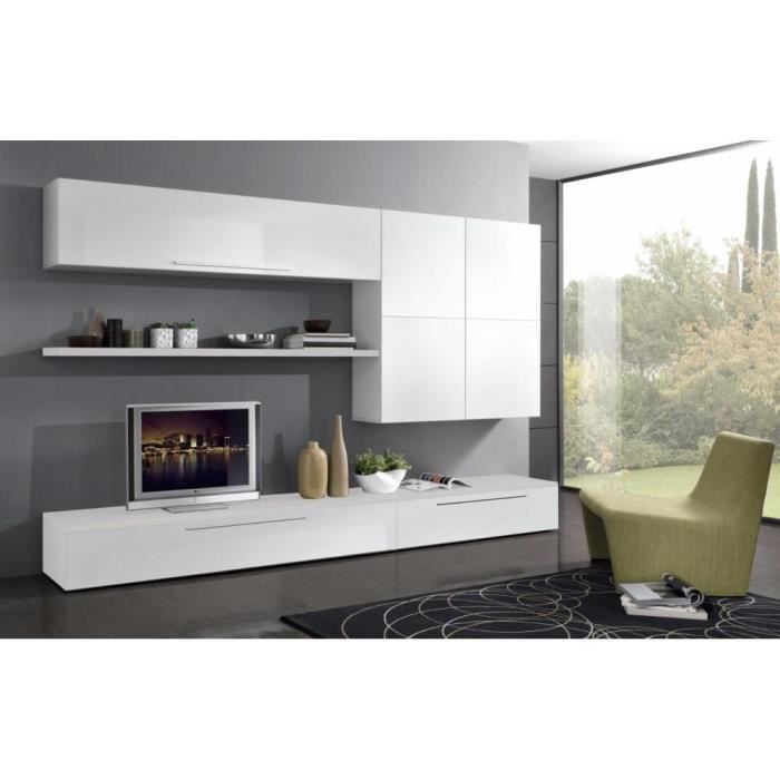 Composition Murale Tv Design Primavera Blanche Achat Vente