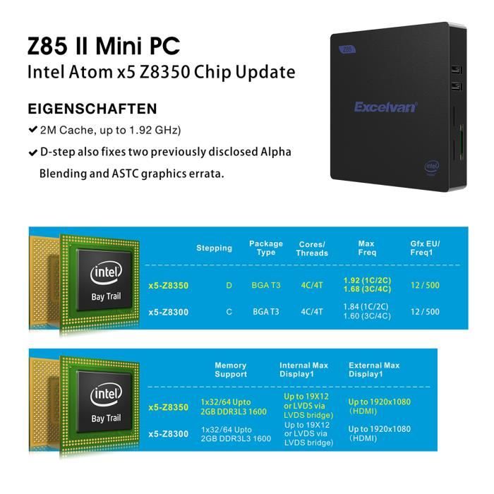 UnitÉ Centrale-Excelvan Z85 Mini PC Licence1